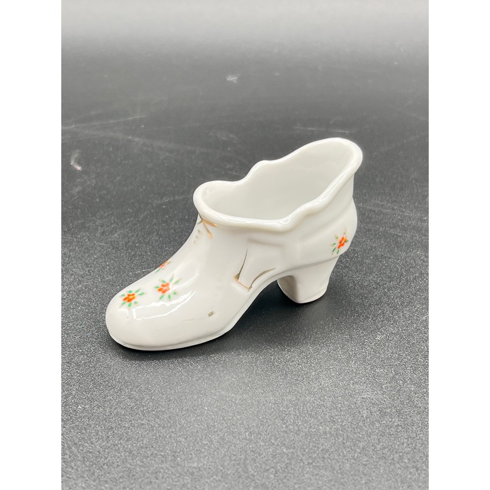 Vtg‎ Ceramic Shoe Figurine Tiny Boot Miniature Collectible Floral Japan 3" Long